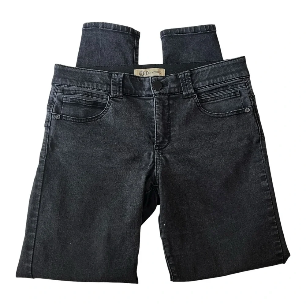 Democracy Abroad Solution Black Mid Rise Skinny Stretch Jeans Women’s 10 - Picture 8 of 13